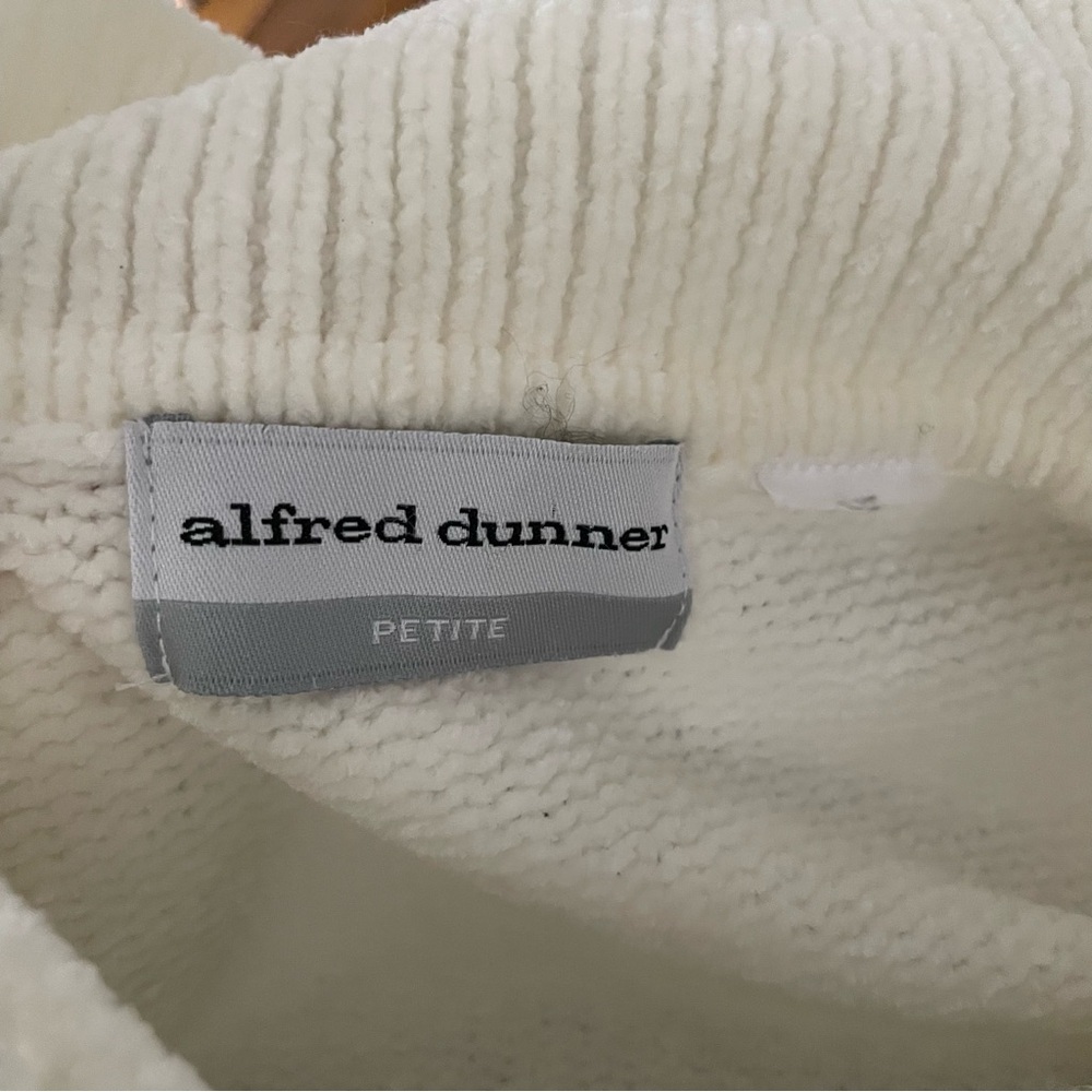 Vintage Alfred Dunner Floral Embroidered Chenille Sweater Polo Collar Grandma - Picture 8 of 8
